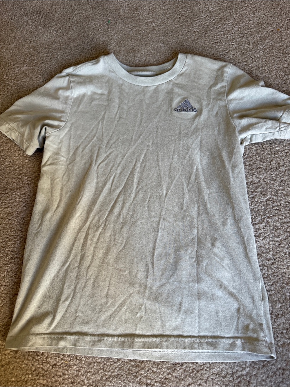 adidas boys Short Sleeve Crewneck Tee in Off-White